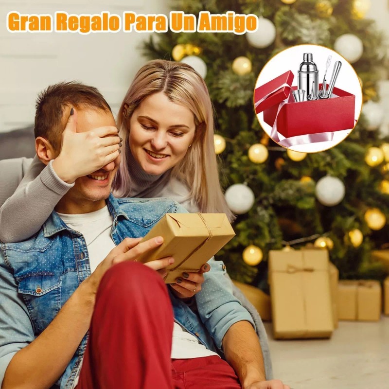 Monbelle Coctelera, Juego De Barra De Acero Inoxidable, 6 Piezas.