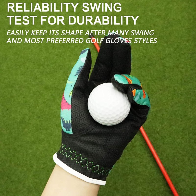 Golf Gloves Kids Left/Right Hand 2 Pack, Breathable Boys Girls