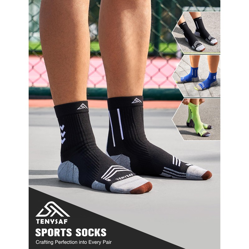TENYSAF Compression Sport Running Socks: Athletic Socks for Men Women