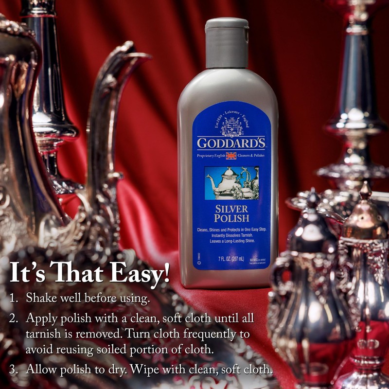 Goddard's Silver Polish for Sterling and Silver Plate, Liquid Cleaner