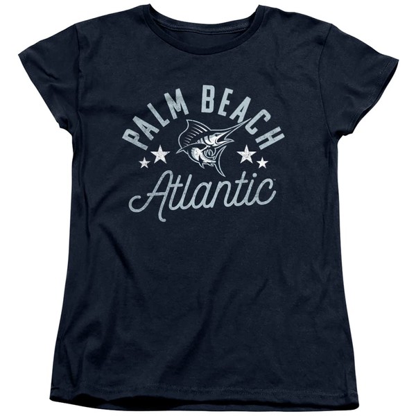 Palm Beach Atlantic University Official Sailfish Women's T Shirt,Navy, Medium