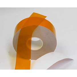 Transparent Vinyl Tape with Self-Adhesive. (1 inch x 50 ft, Orange)