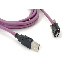 Generic USB 2.0 Type a to Mini B Cable with Locking Screw with 30cm Round Black Cable