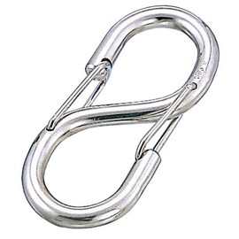 Stainless Steel Metal Fittings, S Can Hook, Total Length: 3.0 inches (75 mm), Opening 0.4 inches (9 mm), Working Load 66.1 lbs (