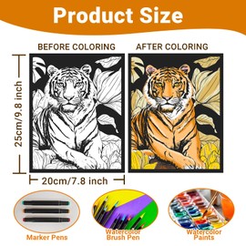 HOTPLACY 48 Pcs Fuzzy Velvet Coloring Posters Animal Fuzzy Posters to Color for Adults Teenagers Large Poster DIY Coloring Sheets for Classroom Festive Holiday Arts Crafts Activity,24 Style