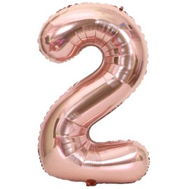 Tellpet Rose Gold Number 2 Balloon, 40 Inch