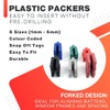 100pc Assorted Plastic Packers - Packing Spacers Set, 6 Sizes
