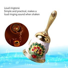 HandBell, Brass Exquisite Compact Service Bell for Dinner (Gold with Colorful White)