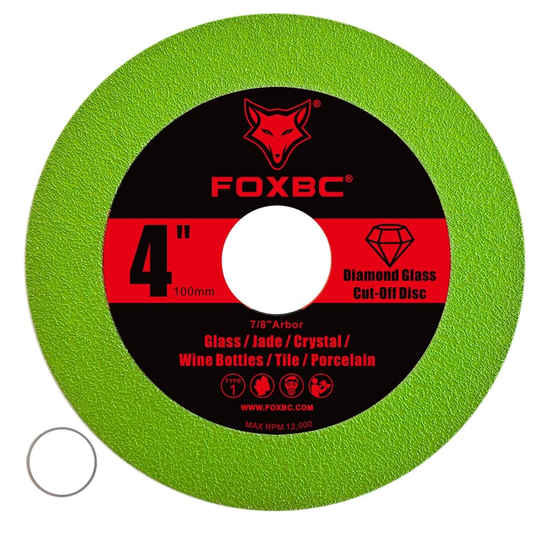 FOXBC Glass Cutting Disc 4 Inch for Angle Grinders, Diamond