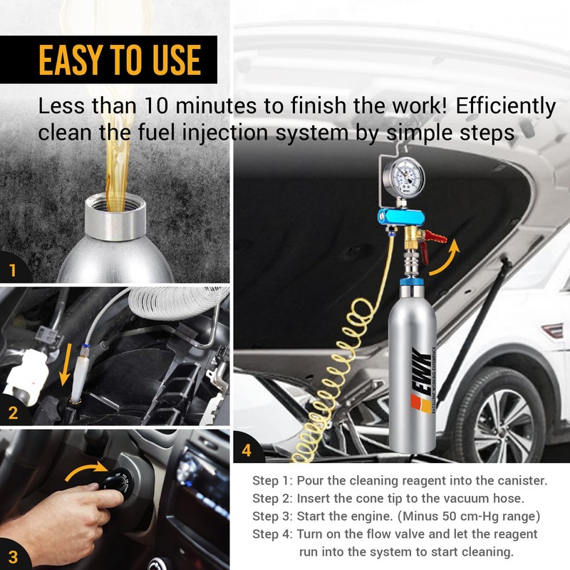 EWK Fuel Injection Cleaner Canister Vacuum System Cleaner Intake Valve