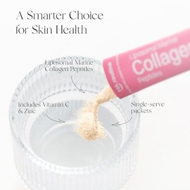 Haroutine Colgeno marino liposomal en polvo (2100 mg, saborizante sin azcar) con 190 mg de vitamina C para piel, cabello y uas, favorece la salud...  