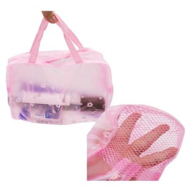Pink Color Girls' Child Girl Kids Beach Water Play Swim Waterproof Pouch Zipper Bag Translucent / 핑크 컬러 여자 어린이 여아 키즈 해변 비치 물놀이 수영 방수 파우치 지퍼 가방 반투명