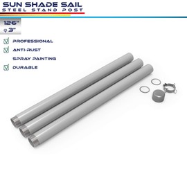 Windscreen4less 3" Diameter D-ring Clamp for Sun Shade Sail Pole, Shade Sail Stand Post, Awning Support Poles, Canopy Support Pole