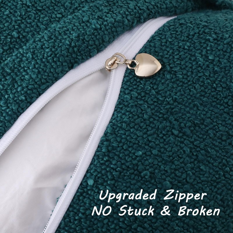 FUTEI Pack of 2 Teal Green Boucle Accent Decorative Throw