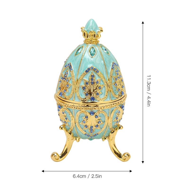 Egg Trinket Box Enamelled Jewelry Box Zinc Alloy Exquisite Jewelry