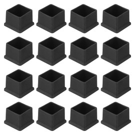 QUARKZMAN Pack of 36 PVC Square Chair Leg Caps, 25 mm x 25 mm OD Black Furniture Feet Pads, Table Foot Covers, Floor Protectors for Patio Table, Cabinet, Bed Furniture