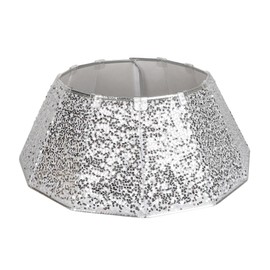 Silver Christmas Tree Skirt : Christmas Tree Collar Silver