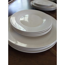 Royal Norfolk 8 ROYAL NORFOLK ASSIETTE 10.5 7.5” DINNER SALAD DESERT PLATES WHITE ROUND