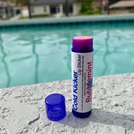 Cold Kicker Lip Slicker, BubbleMint,Soothing and Nourishing,Menthol Action