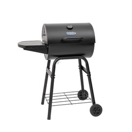 Char-Griller® King-Griller Gambler Charcoal Grill and Smoker with Damper Smoke Control, Cast Iron Grates, and Side Shelf, 315 Cooking Square Inches in Black, Model E1416