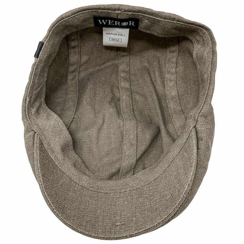 WEROR WEROR-416.1 Men's Flat Cap Peaked Cap (57-58, Navy)