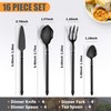 Joincook Black Unique Silverware Set,16-Piece Stainless Steel Cutlery Set for