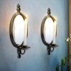 Jingmore 2 Pack Antique Metal Candle Sconces Candlestick Holder with