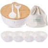 ECOWAY Melamine Salad Bowl, Bamboo Fiber Salad Bowl Large with