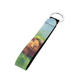 GIFTPUZZ Guinea Pig Wrist Lanyard Keychains for Car Home Keys Cute Key Ring Circle Car Automotive Outdoor Recreation Accessories Green