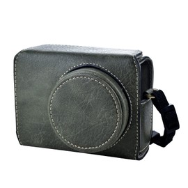 Rieibi Ricoh GR III Case - Vintage PU Leather Camera Case for Ricoh GR III GRIII GR3 DSLR Camera - Protective Case with Strap - Green