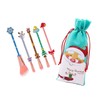 WOONEKY 5pcs Xmas Themed Makeup Brush for Girls Creative Cosmetic