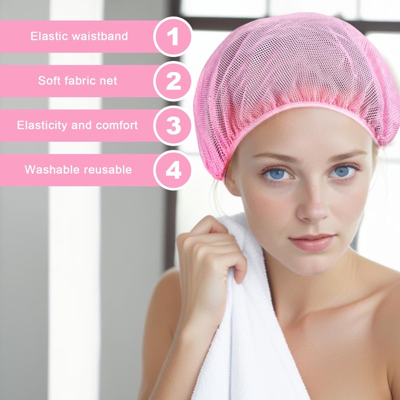 ElevateTech 4 Pack Mesh Sleep Bonnet for Sleeping Mesh Hair