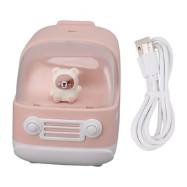 Cute Small Humidifier 350ml Bear Bus Shape USB Charging Portable Mini Humidifier Cool Mist Diffuser for Desktop Office Bedroom Pink