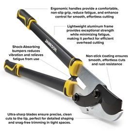 Jameson Heavy-Duty 32″ Geared Bypass Lopper | 1-3/4″ Cutting Capacity | Compound Lever & Gear Technology | Aluminum Frame | Non-Stick Blade
