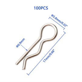 Rchobbytop 100PCS/Pack Body Clips Universal Shell Fixing R Pins for All 1/16 Scale RC On Road Car Buggy Rock Crawler Truck Short Course Traxxas Replacement Parts, Silver