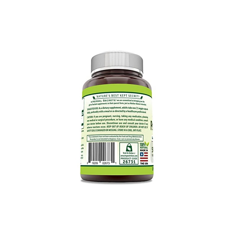 Herbal Secrets Psyllium Husk Supplement | 500 Mg | 250