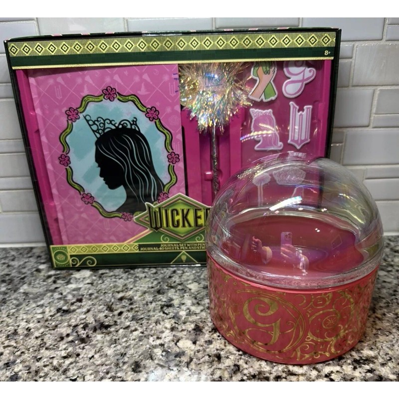 Wicked NEW WICKED Oz MOVIE-Glinda Bubble Glass Decor & Journal-Hard