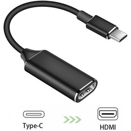 Generic C-hdmi USB C to HDMI 4K Adapter Dual screening (Thunderbolt 3 Compatible) with Video Audio Output for all C Smart Mobile Phones with Smart DAC Chip Black Aluminum Alloy Jack dongle Adaptor