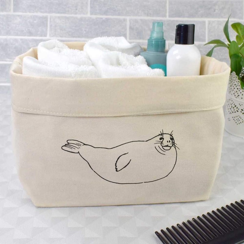 Large 'Cute Seal' Canvas Organiser/Storage Bag (OR00006095)