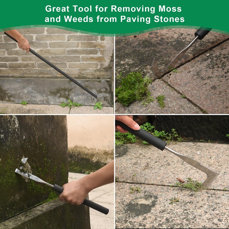 49.2” Long Handle Crack Weeder, 3 Adjustable Length Crevice Weeding