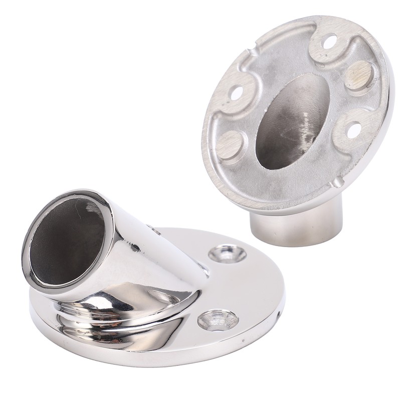 Boat Hand Rail Fitting Stainless Steel 45 Degree Round Base