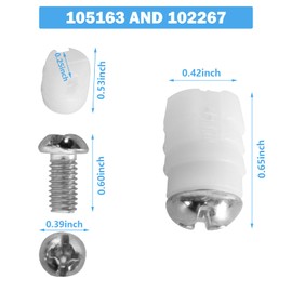 102267 & 105163 Replacement Plastic Sleeves and Screws Compatible with IKEA Furniture Part (8 Pack)