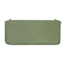 Magpie Fabrics Patio Bench Loveseat Cushion Covers (Replacement Cover only, No Insert!), Waterproof Fade Resistant Swing Cushion Slipcover with Ties(42x18x3 Inch, Green)
