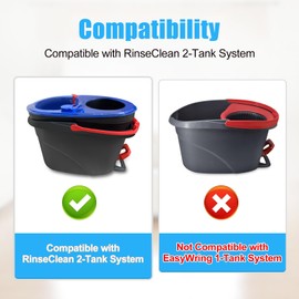 Mop Replacement for Ocedar, Spin Mop Replacement Mop, Mop Replacements for O-Cedar RinseClean 2 Tank Spin Mop Include Mop Handle,2 Mop Heads Replacements,1 Scrubber Mop Head,1 Base for Ocedar Spin Mop