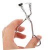 PACKOVE Stainless Steel Eyelash Curler with Slip Pad Portable Handheld