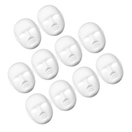 ORFOFE 10pcs White Mask Unpainted Facial Mask Masquerade Party Props Paper Mask for Cosplay Props Blank Mask