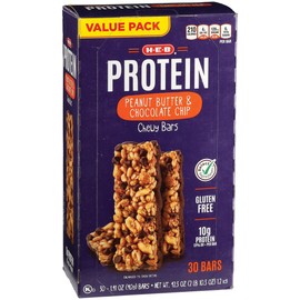 H‑E‑B Select Ingredients Protein Peanut Butter & Chocolate Chewy Bars Value Pack 30 Bars