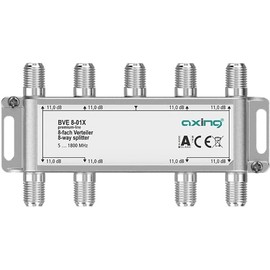 Axing BVE 8-01X 8-Way Splitter 11 dB 5-1800 MHz TV Data Internet Cable TV
