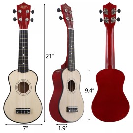SEGAWE Ukulele for Beginners 21-Inch Wooden Soprano Ukulele Kit Musical Instrument Gift