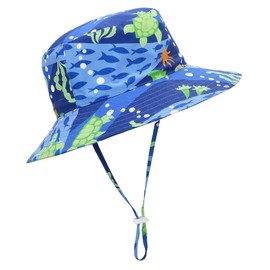 Kid Sun Hat UPF 50+ Adjustable Sun-Hats Boy Bucket Summer Baby Beach Hats Toddler Outdoor Play Hat Submarine World S